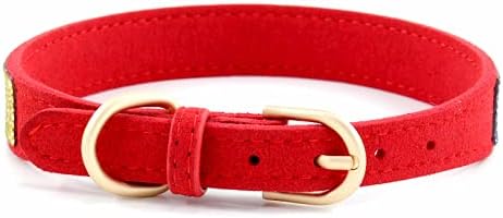 Serijoars Small Dog Collar with Rhinestone Crystal Diamond Colorful Bling Girl Puppy Cat Collars (S, Red2)