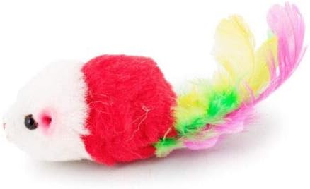 Cat Mice Toys for Indoor Cats 12PCS, 5 Color Variety Mouse Cat Toy for Cats, Furry Cat Toy Mice Rattle Small Mouse Kitten Interactive Play