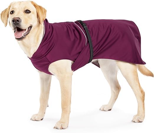 Goldpaw Rainpaw Waterproof Dog Raincoat - Durable Dog Rain Jacket for All Seasons - Easy to Wear, Adjustable, Premium Pet Outerwear - Made in The USA - Machine Washable - Beetroot - Size 8