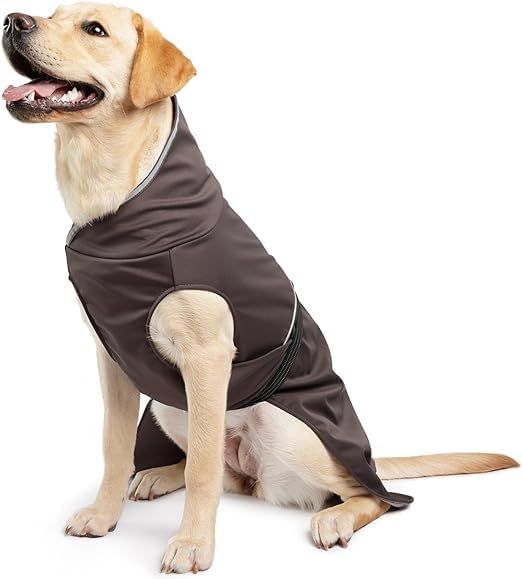 Goldpaw Rainpaw Waterproof Dog Raincoat - Durable Dog Rain Jacket for All Seasons - Easy to Wear, Adjustable, Premium Pet Outerwear - Made in The USA - Machine Washable - Black Bean - Size 8