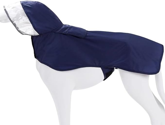 Pet Raincoat Packable Hooded Dog Rain Jacket Reflective Strips Lightweight Adjustable Poncho for Small Medium Large Dogs Blue XL