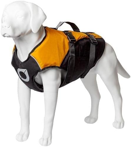 Stunt Puppy Float Doggy Life Jacket, Ergonomic Dog Life Vest for Swimming, Patented Design for Secure Fit, Small Wide, Mango