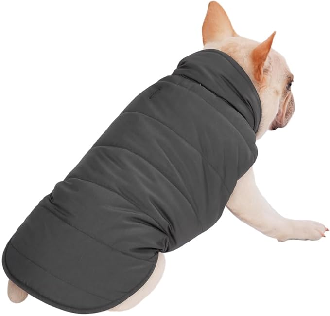 PetWarm Reversible Dog Cold Weather Coats, Waterproof Dog Puffer Vest, Vest for Dogs with Hook-and-Loop Strap, Windproof Outdoor Coat for Winter Walks and Snowy Days, Grey, M