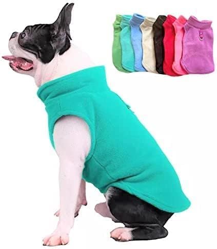 JACKO & CO - Fleece Vest Dog Sweater with Leash Ring - Soft, Warm & Lightweight Pullover Coat for Small & Medium Dogs, Puppies & Cats - Cozy Fall/Winter/Spring Pet Jacket (Turquoise, Medium 6-10lbs)
