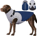 DENTRUN Dog Coat with Harness Built in, Easy On/Off Zipper Closure Winter Dog Vest, Water-Repellent Fleece Lined Warm Jacket with Reflective for Extra Large Dogs, Dark Blue, XXXL