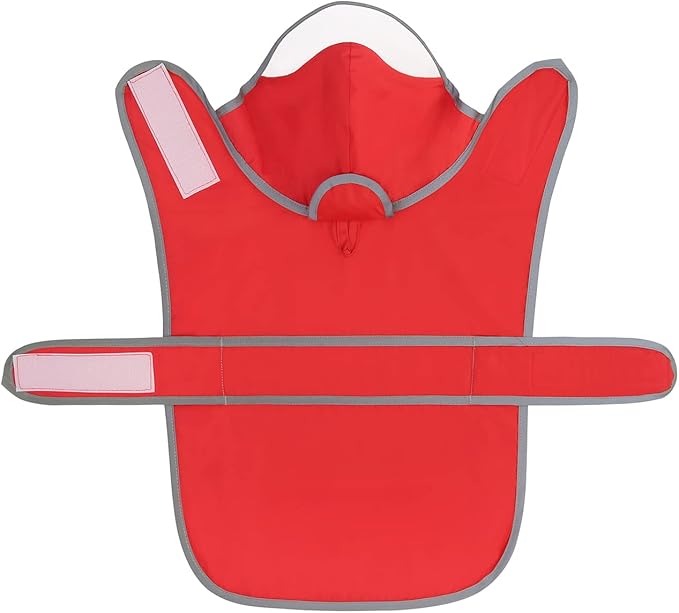 HDE Dog Raincoat with Clear Hood Rain Jacket Poncho for Small Medium Large Dogs Red - L