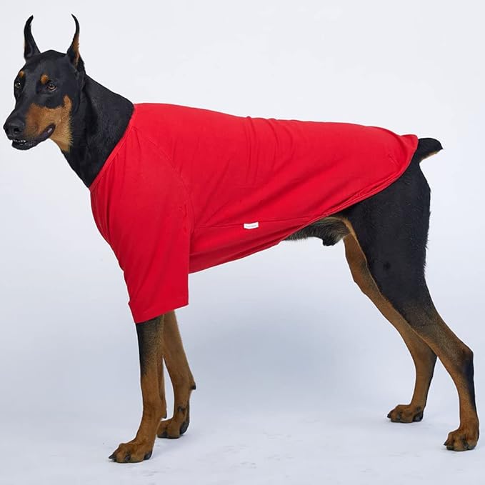 Dog Shirt for Small Dogs Plain T-Shirts Soft Breathable Dog Cotton Shirt pet Clothes (X-Large, Red)