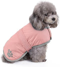Queenmore Dog Winter Coat, Fleece Puffer Dog Down Vest, Cold Weather Pet Jacket for Dogs, Waterproof Reflective Reversible Dog Sweater Clothes for Small, Medium and Large Dogs (Light Pink, XS)
