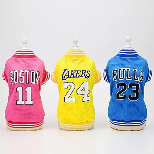 Dog Clothes Basketball Mesh Breathable T-Shirt,Pet Clothes Puppy Sportswear Spring/Summer Fashion Dog Shirt. (Pink, Medium)
