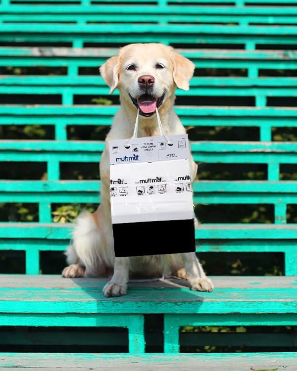 Mutt Mitt® Pinkies 2-Ply 100 Pink & Black Dog Waste Bags on 1 dog waste bag station header - 300% Thicker than mini roll dog waste bags - no more warm & yuck feeling