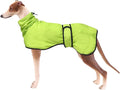 Dog Raincoat with Reflective Bar, Rain/Water Resistant, Adjustable Vest - Dog Raincoats for Greyhounds, Lurchers and Whippets - Light Green - M