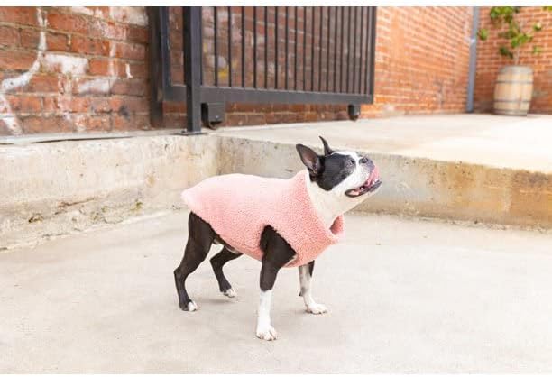 Gooby Sherpa Vest - Mauve Pink, X-Large - Warm Fuzzy Fleece Step in Dog Jacket Without Ring Leash - Winter Small Dog Sweater - for Everyday Use