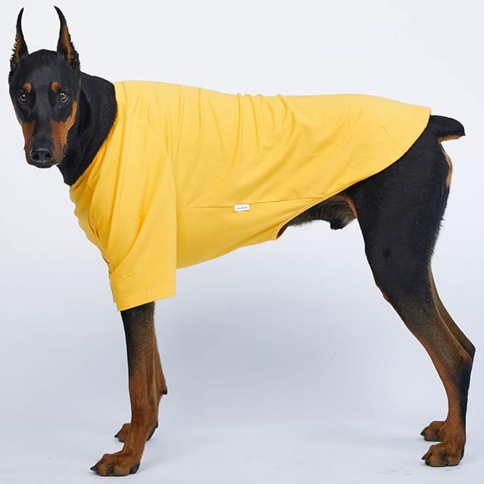 Dog Shirt for Small Dogs Plain T-Shirts Soft Breathable Dog Cotton Shirt pet Clothes (4X-Large, Yellow)