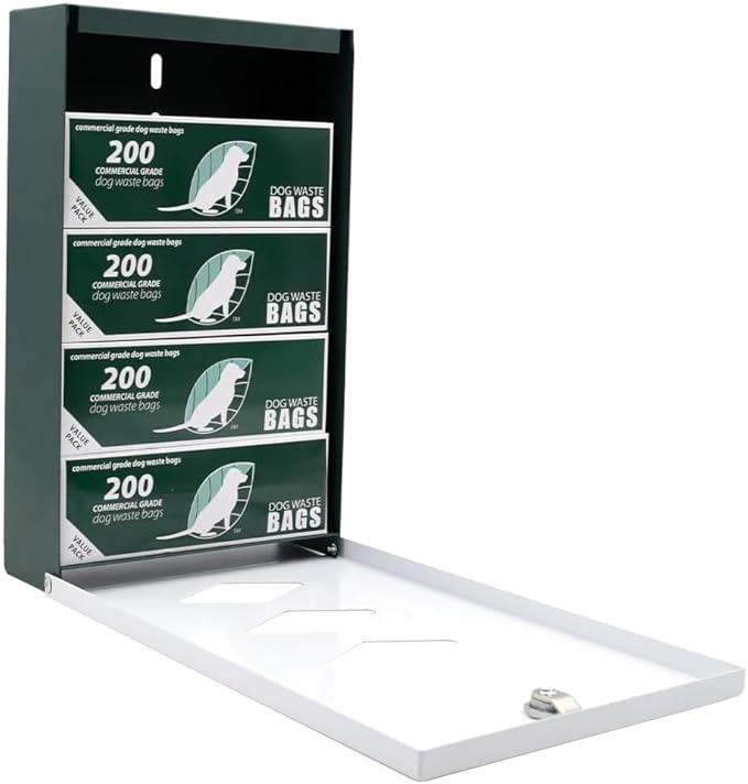 Dispense-Art™ Collection Team USA - Custom UV Printed Design on Rust-Proof Aluminum Starter Dog Waste Station/roll Bag System - Includes 400 Dog Waste Bags & 10x12 Sign