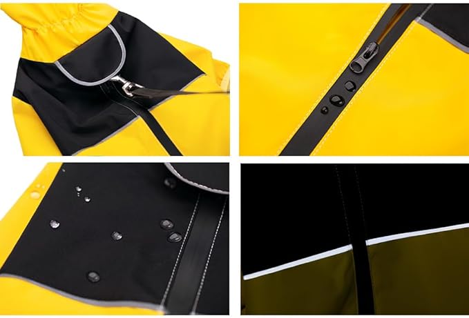 Dog Raincoat,Waterproof Windproof Rain Jacket,All-Weather Jacket,for Small Medium Large Extra Large Dogs (Black, Small)