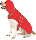 HDE Dog Raincoat with Clear Hood Rain Jacket Poncho for Small Medium Large Dogs Red - XXL