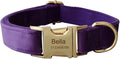 Dog Collar Custom Personalized Engraved Name and Phone Number for Puppy Small Medium Large Pets (L, Purple)