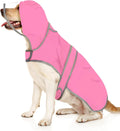 HDE Dog Raincoat with Clear Hood Rain Jacket Poncho for Small Medium Large Dogs Pink - L