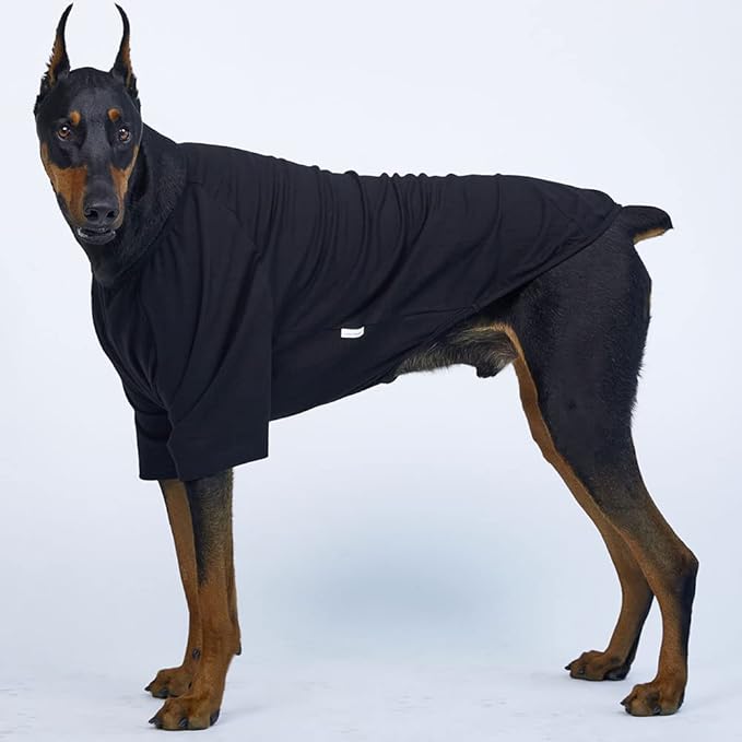 Dog Shirt for Small Dogs Plain T-Shirts Soft Breathable Dog Cotton Shirt pet Clothes (3X-Large, Black)