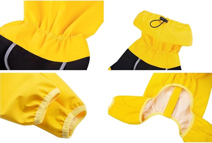 Dog Raincoat,Waterproof Windproof Rain Jacket,All-Weather Jacket,for Small Medium Large Extra Large Dogs (Black, Small)