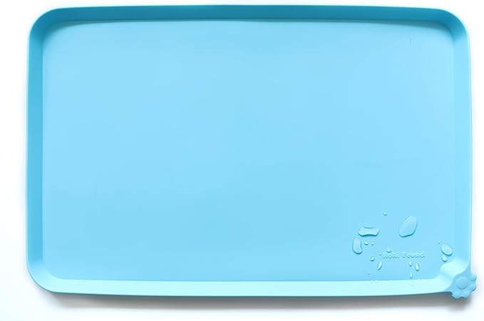 Hoki Found - Waterproof Pet Feeding Mats with High Lips, Multiple Size and Colors -A