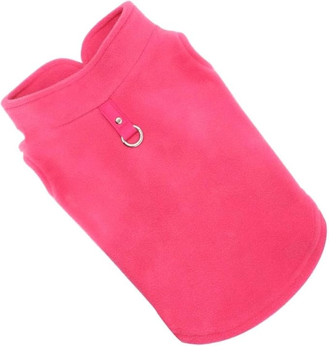 JACKO & CO - Fleece Vest Dog Sweater with Leash Ring - Soft, Warm & Lightweight Pullover Coat for Small & Medium Dogs, Puppies & Cats - Cozy Fall/Winter/Spring Pet Jacket (Pink, XS (2-4lbs))