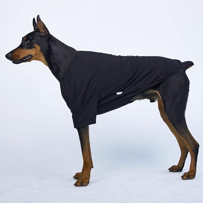 Dog Shirt for Small Dogs Plain T-Shirts Soft Breathable Dog Cotton Shirt pet Clothes (3X-Large, Black)