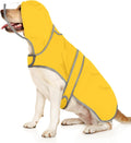 HDE Dog Raincoat with Clear Hood Rain Jacket Poncho for Small Medium Large Dogs Yellow - L