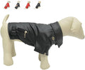 Lovelonglong Cool Dog Leather Jacket, Warm Coats Dogs Windproof Cold Weather Coats for Large Medium Small Dogs, Miniature Poodle Clothing Black L