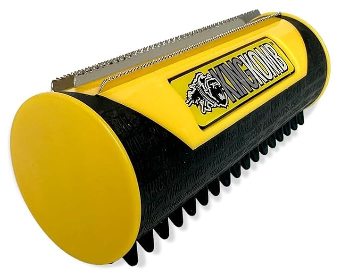 King Kanine Pet Grooming Brush, Self Cleaning Deshedding | Multi-Use Tool for Dogs, Cats & Horses for All Life Stages | Brush Pet for Grooming and Loose Hair | Perfect for Medium & Large Coats