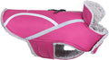 VIVAGLORY Frostfit Dog Coat, Dog Jacket for Winter & Cold Weather, Warm Fluffy Fleece Lined Water Resistant Reflective for Puppy, Coat with Velcro Fastening & Leash Hole, XXS, Fuchsia