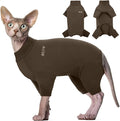 ROZKITCH Pants for Cats, Breathable Soft Cat Jumpers for Cats Only, Cat Coat with Four Legs, Warm Sweater T-Shirt Pajamas Jumpsuit Vest Cornish Rex Devon Rex Peterbald Coffee M