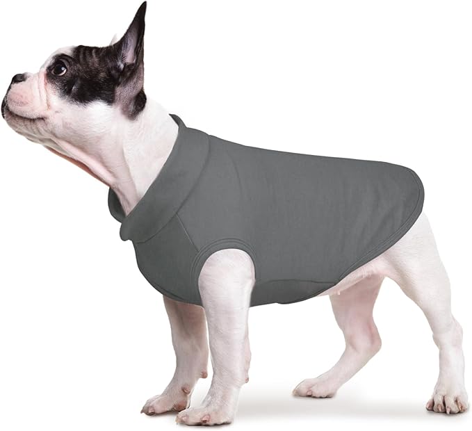 FUAMEY Dog Fleece Vest for Medium Dogs,Warm Stretchy Dog Sweatshirts Pullover with Leash Hole Dogs Sweater Soft Pet Turtleneck Cozy Pet Vest Lightweight Sleeveless Grey M