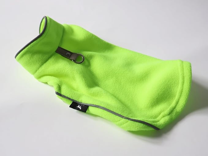 JACKO & CO - Fleece Vest Dog Sweater with Leash Ring - Soft, Warm & Lightweight Pullover Coat for Small & Medium Dogs, Puppies & Cats - Cozy Fall/Winter/Spring Pet Jacket (Lime Green, XXL 25-35lbs)