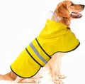 Dog Raincoat Waterproof Reflective Slicker - Lightweight Breathable Hooded Poncho Rain Coat Jacket with Adjustable Belly Strap and Leash Hole for Small Medium Large Dogs (Yellow, XX-Large)