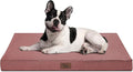 Outdoor Orthopedic Dog Bed for Medium Dogs & Cats, Waterproof Flat Pet Mat with Egg Crate Foam & Washable Removable Oxford Cover, 30x20 Inch, Pink