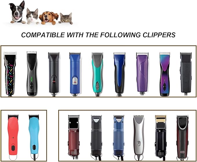 30W Wide Pet Dog Grooming Detachable Blades,Compatible with Andis,Oster A5,Wahl KM10 Clippers,Cut Length 1/50"(0.5mm),Fit for Larger Animals