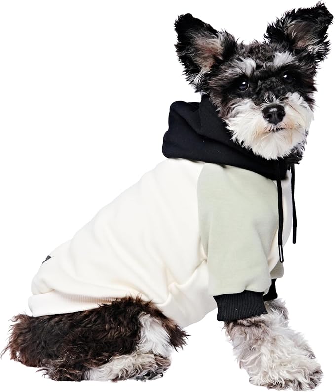 Spark Paws Dog Hoodie – Premium Dog Sweater for Small, Medium, and Large Dogs | Warm Outfits for French Bulldogs, Pitbull, Puppy, Winter Jacket Alternative - Olive Cream - M