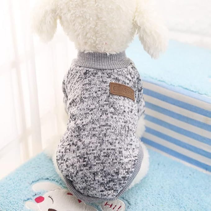 Idepet Pet Dog Classic Sweater, Fleece Coat for Small,Medium Dog,Warm Pet Dog Cat Clothes,Soft Puppy Customes 2 Color (XS, Grey)