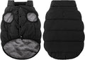 ASENKU Windproof Dog Winter Coat Waterproof Fleece Jacket Cold Weather Pet Apparel for Small Medium Large Dogs (Black, XL)