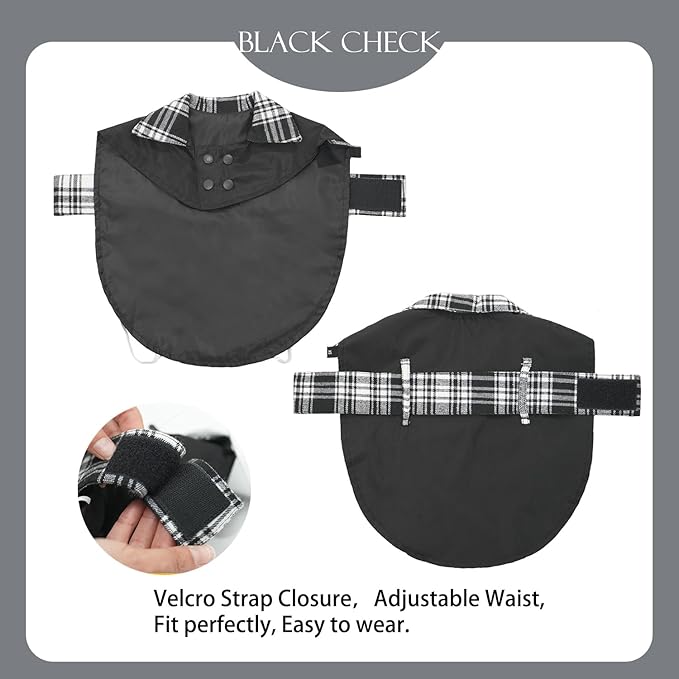 MAMORE Dog Jacket Waterproof Outdoor Vest for Smal Medium Large Dogs, Windproof Adjustable Breathable Lightweight Fashion Casual Dog Clothes (Black&White, XXX-Large)