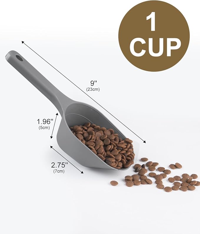 ANVS 3 Pack Dog Food Scoop Set, 1 Cup Dog Food Scoop Multi Purpose Plastic Pet Food Scoop Measure Cups for Dog,Puppy and Cat