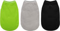Paiaite 3 Pieces Plain Dog Shirt Sleeveless Puppy Cotton Dog Shirts Breathable Pet Apparel Tank Top Colorful Puppy Sweatshirt Clothes for Small Medium Dogs Black Green and Gray XXL