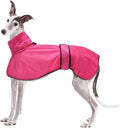 Dog Raincoat with Reflective Bar, Rain/Water Resistant, Adjustable Vest - Dog Raincoats for Greyhounds, Lurchers and Whippets - Pink - XL