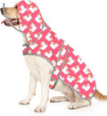 HDE Dog Raincoat with Clear Hood Rain Jacket Poncho for Small Medium Large Dogs Unicorn Ducks Pink - L