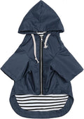 Dog Raincoat rain Jacket Raincoat Dogs Waterproof Small Medium Breeds Zip Closure Storage Pocket Harness Hole Blue L
