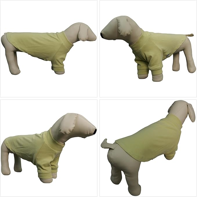 Lovelonglong Ribbed Dog T-Shirt Cotton Knitted Dog Sweaters for All Season Pet T-Shirts for Large Medium Small Dogs Chartreuse 3XL