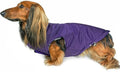 DJANGO Reversible Puffer Dog Coat – Warm Winter Dog Jacket & Water-Repellent Insulated Dog Coat w/Harness Hole, Windproof, Adjustable Fit for Small & Medium Dogs, Dachshunds – Violet Purple, X-Small