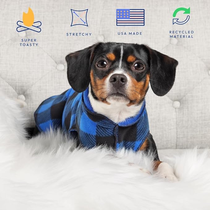 Goldpaw Duluth Double Fleece Dog Sweater Vest for Small Dogs - Soft, Stretchy Dog Fleece - Warm Pet Jacket for Fall and Winter - Premium Pet Outerwear - Machine Washable - Charcoal/Lavender - Size 12