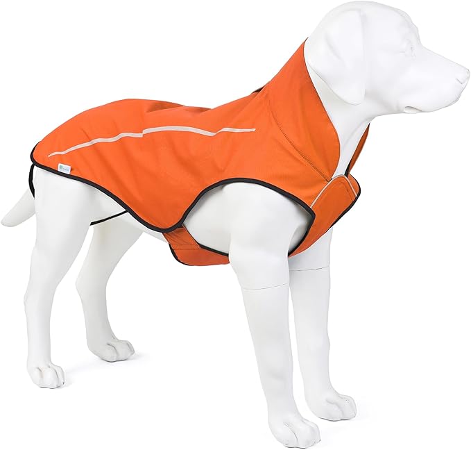 Mile High Life Dog Raincoat, Adjustable Waterproof Reflective Rain Jacket for Small Medium Large Dogs, Lightweight Breathable Pet Rain Coat with Leash Hole(Orange,XXS Chest 16-19")